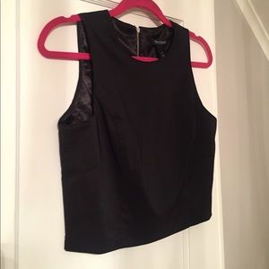 White House Black Market sleeveless black crop top